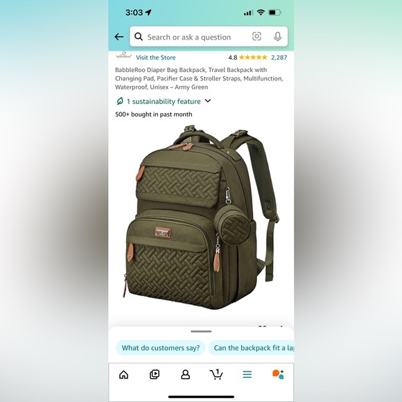 BabbleRoo Diaper Bag - Picture 1 of 4